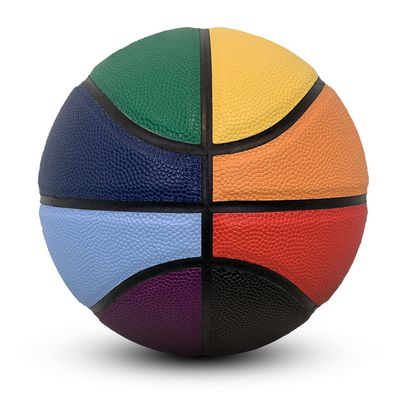 MAKEABALL Rainbow Rubber Basketball | Official Size | Indoor and Outdoor | Colorful Basketball Player Gift | for Youth and Adult | Pride (Rainbow Basketball)