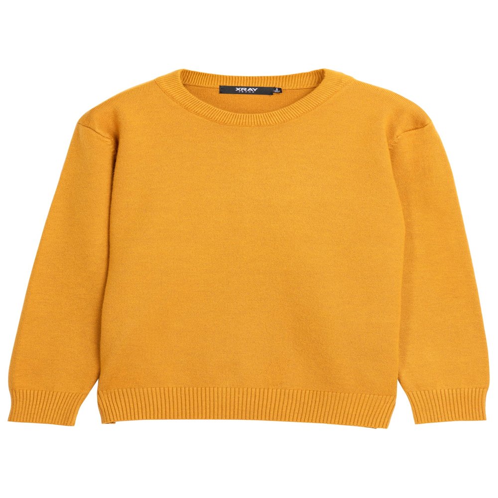 X RAY Boys Crewneck Sweater (XS - XXL), School Uniform Big Boys' & Little Kids Youth Crew Neck Long Sleeve Pullover, Mustard, XX-Large (18)