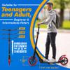 SereneLife Red & Black Foldable Kick Scooter, Adjustable Height, Smooth Ride, Lightweight, Portable view 4