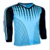 Men's Goalkeeper Soccer Jersey, Padded Goalie Shirt with Sponge Protector (Sky/Black, AL) view 2
