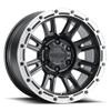 Raceline Wheels Aluminum Truck Wheels, 956BS Compass, Satin Black Finish w/Silver Ring, 17X8.5" 6X120 Bolt Pattern 0mm Offset, 8 Spoke Design, SUV Automotive Wheels, Car Accessories, Black Rims view 1