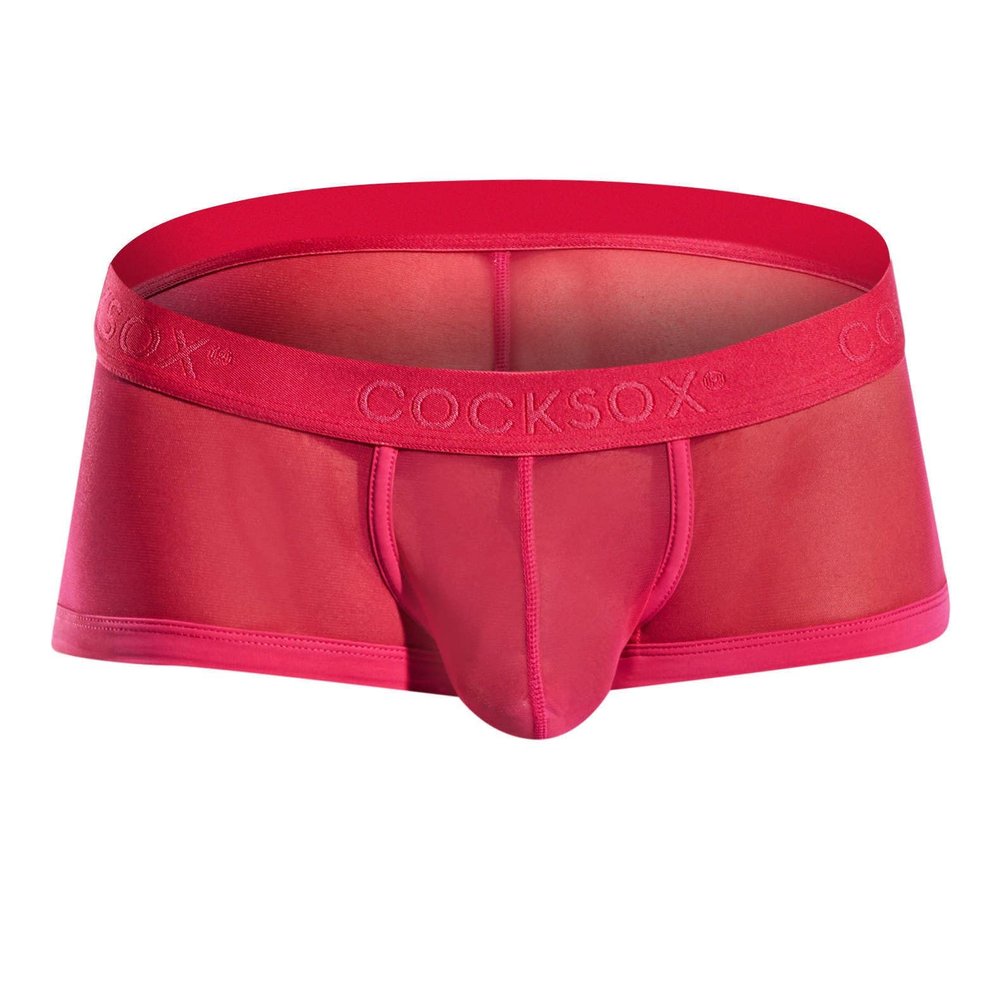 Cocksox Men's New Italian Fabric Mesh Contour Pouch Trunk CX68ME (Fresia Pink, Large)