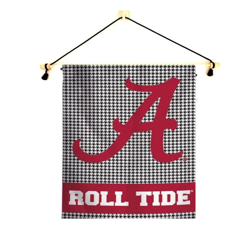 Alabama Garden Flag With Banner Pole, 12.5 x 18 inch Flag with 15 inch Banner Pole and Cord, Licensed by Wincraft