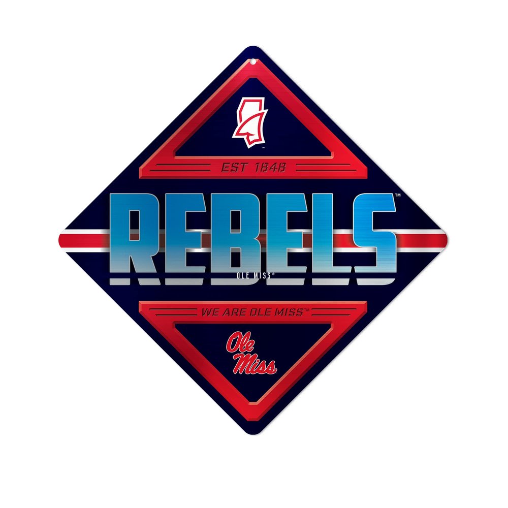 NCAA Mississippi Rebels - Ole Miss Metal Sign 16.5" x 16.5" Home Dcor - Bedroom - Office - Man Cave