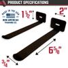 IRON AMERICAN Yoga Mat Hanger - Adjustable Hooks for Exercise Mats, Foam Rollers & Gym Equipment Storage - Wall Mounted - Hardware Included - (6.75" x 2" x 1.5") - American Steel - 2 Pair view 2