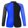 easyforever Girl's Sequins Rhinestones Dance Leotard Biketard Mesh Long Sleeves Patchwork Jumpsuit Bodysuit Dancewear Royal Blue 6 Years view 2