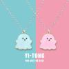 4 Pcs BFF Couple Cute Black And White Ghost Pendant Necklaces Best Friend Lovely Ghost Pendant Couple Necklace Jewelry Gifts For Women Men - 4pcs view 3