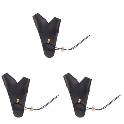 INOOMP 3pcs Leather Archery Hand Protector Pu Finger Glove for Comfortable Wear and Soft Material for Outdoor Shooting and Archery Practice