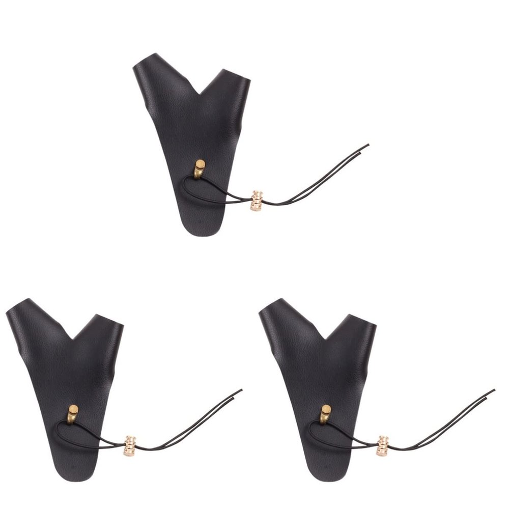 INOOMP 3pcs Leather Archery Hand Protector Pu Finger Glove for Comfortable Wear and Soft Material for Outdoor Shooting and Archery Practice