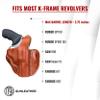 1791 GUNLEATHER K-Frame Revolver Holster - OWB Leather Gun Holster - Covers Barrels up to 2.75" - Compatible with Ruger Speed Six, Smith & Wesson Model 19, Taurus 617 Classic Brown view 3
