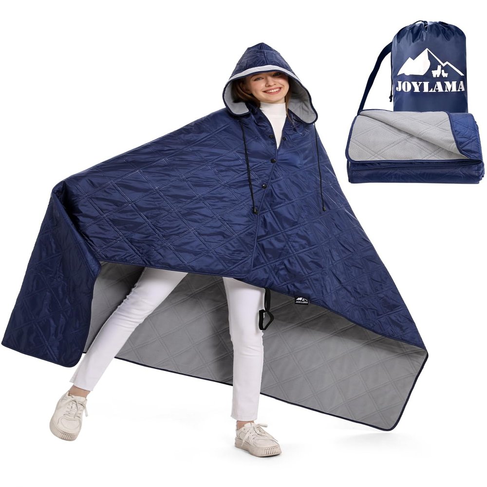 JOYLAMA Outdoor Camping Blanket, Fleece Waterproof Stadium Blanket with Protable Bag, Lightweight for Cold Weather, Sports, Pet, Beach, Picnic, Stadium, Travel, Car, 79 * 54inch