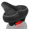 Oversized Bike Seat, Wide Bicycle Seat for Women Men Comfort, Universal Waterproof Bike Saddle Replacement with Safety Reflective Strip for Peloton, Exercise Bikes, Cruiser, City Bikes view 1