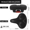 Oversized Bike Seat, Wide Bicycle Seat for Women Men Comfort, Universal Waterproof Bike Saddle Replacement with Safety Reflective Strip for Peloton, Exercise Bikes, Cruiser, City Bikes view 3