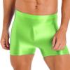easyforever Mens Shiny Glossy Oily Tight Panties Shorts Trunks Nylon Sheer High Elastic Underwear FluorescentGreen Large view 2
