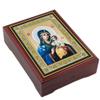 Needzo Rosary Box Madonna Icon Box Virgin Mary Box for Prayer Beads Jewelry Eternal Bloom Madonna and Christ Wooden Keepsake Holder 5 nch, Religious Gift view 2