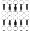 Funrous 10 Packs Detachable Keychain Quick Release Pull Apart Key Ring with 2 Split Rings for Bag Purse Belt (Black) view 1