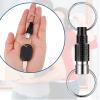 Funrous 10 Packs Detachable Keychain Quick Release Pull Apart Key Ring with 2 Split Rings for Bag Purse Belt (Black) view 3