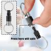Funrous 10 Packs Detachable Keychain Quick Release Pull Apart Key Ring with 2 Split Rings for Bag Purse Belt (Black) view 4