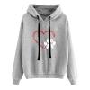 tuduoms Womens Cute Hoodies Love Heart Dog Paw Graphic Sweatshirt Gift for Teen Girls Casual Fashion Pullover Sweater Tops view 4