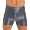 easyforever Mens Shiny Glossy Oily Tight Panties Shorts Trunks Nylon Sheer High Elastic Underwear Grey Large view 1