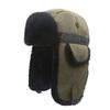 Trapper Trooper Hat, Ushanka, Windproof Winter Hat, w/Thick Faux Fur, Ear Flaps, Chin Strap, Thick Fleece, Unisex (Khaki-Black) view 1