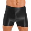 easyforever Mens Shiny Glossy Oily Tight Panties Shorts Trunks Nylon Sheer High Elastic Underwear Black X-Large view 1