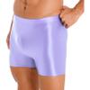 easyforever Mens Shiny Glossy Oily Tight Panties Shorts Trunks Nylon Sheer High Elastic Underwear Purple X-Large view 4