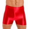 easyforever Mens Shiny Glossy Oily Tight Panties Shorts Trunks Nylon Sheer High Elastic Underwear Red Large view 1