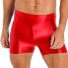 easyforever Mens Shiny Glossy Oily Tight Panties Shorts Trunks Nylon Sheer High Elastic Underwear Red Large view 2