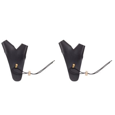 BESPORTBLE 2pcs Leather Hand Protector Adjustable Pu Leather Gear for Outdoor and Wear-Resistant Finger Guard for and Arrow for Practice and Shooting
