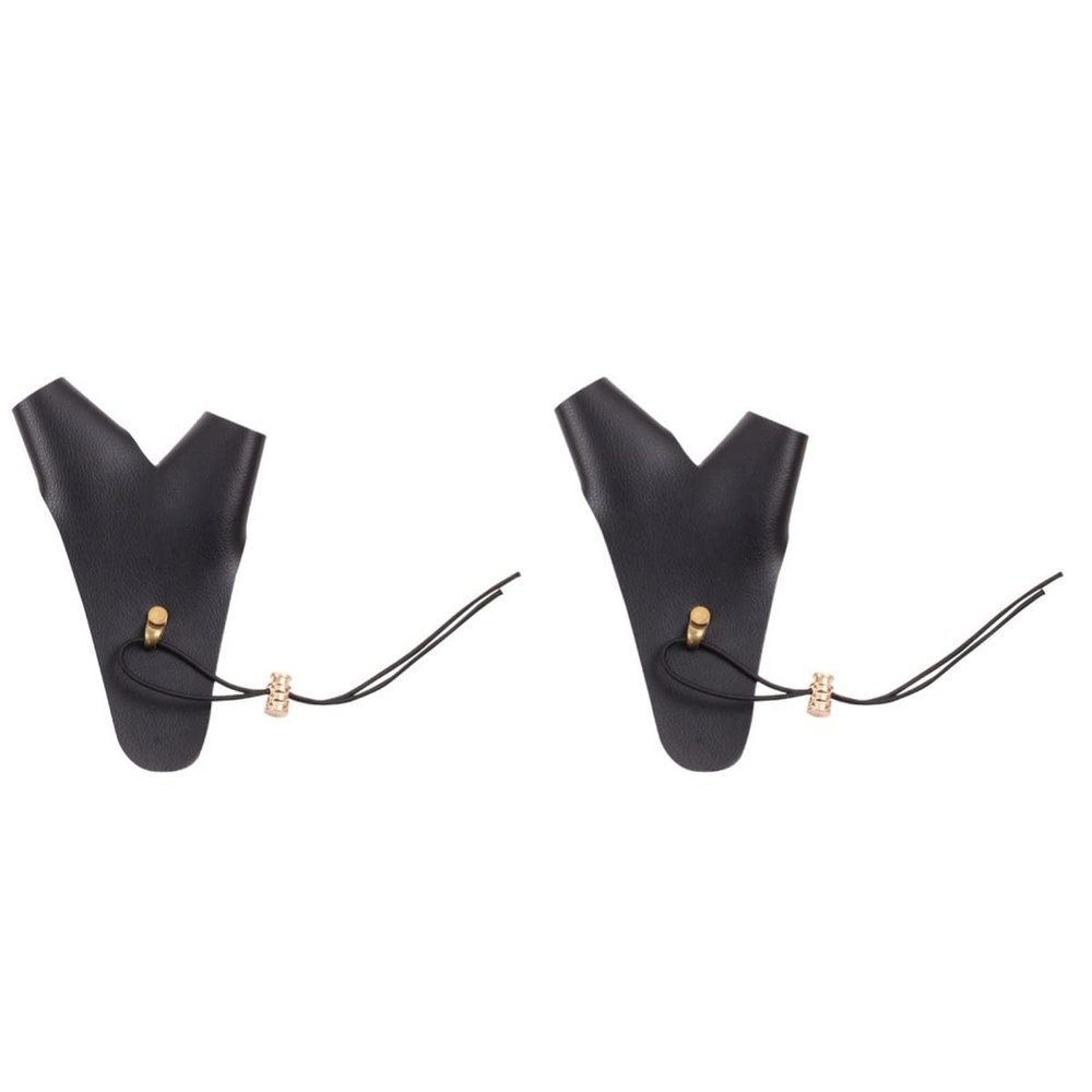 BESPORTBLE 2pcs Leather Hand Protector Adjustable Pu Leather Gear for Outdoor and Wear-Resistant Finger Guard for and Arrow for Practice and Shooting