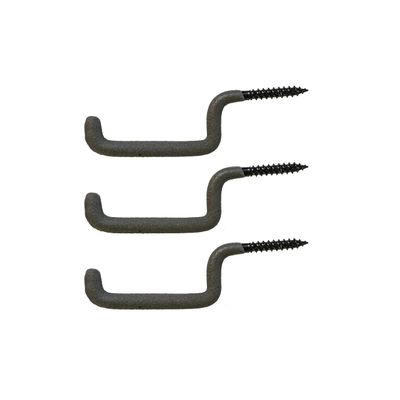 Half Rack Archery Bow Hook (Pack of 3) - Bow Hanger w/Rubber Covering - Screw in Tree Stand Bow Hanger for Tree. Holds Bow, Gun, Pack, & More - Lightweight & Easy Storage. Bow Holder