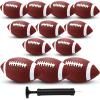 Jerify 12 Pcs Composite Leather Footballs Official Composite Ball Inflatable Football with Pump Indoor Outdoor Football Bulk for Training and Recreational Play(Size 6,Brown White) view 1