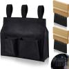 Dunzy 3 Pcs Umpire Kit Umpire Ball Bag and Wood Handle Baseball Umpire Brush Umpire Gear Set Black Umpires Ball Bag with 2 Pcs Baseball Softball Home Plate Brush Umpire Referee Equipment Kit view 1
