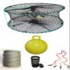 KUFA Sports Foldable Prawn Trap (Stretched Mesh Size:1-1/8") with 400' Rope, Yellow Float, Bait Bag & Harness Combo (PRN58+PHQH5) view 1