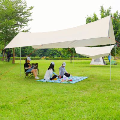 R2Depot Camping Sun Shelters UV Protection, Waterproof, 8 People Beach Tent with Multi-Purpose Travel Bag (Rectangular 16.5 x 10ft)