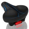Oversized Bike Seat, Wide Bicycle Seat for Women Men Comfort, Universal Waterproof Bike Saddle Replacement with Safety Reflective Strip for Peloton, Exercise Bikes, Cruiser, City Bikes view 1