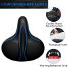 Oversized Bike Seat, Wide Bicycle Seat for Women Men Comfort, Universal Waterproof Bike Saddle Replacement with Safety Reflective Strip for Peloton, Exercise Bikes, Cruiser, City Bikes view 2
