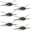The Fly Fishing Place Tungsten Bead Head Nymph Fly Fishing Flies - Kaufmann's Black Stone Fly with Rubber Legs - Stonefly Wet Fly - 6 Flies Hook Size 8 view 1