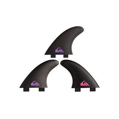 Quiksilver Pro Hex FCS Surfboard Fin Set - Purple/Pink/Black - S