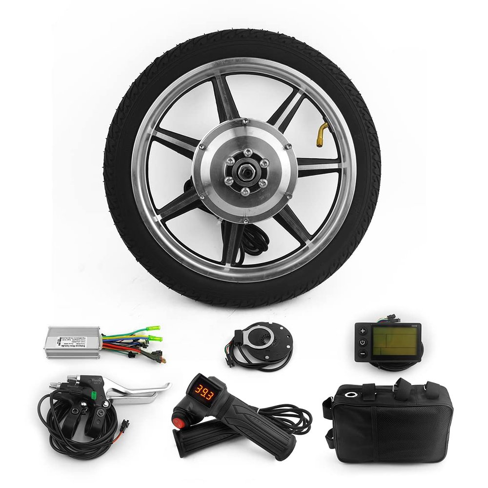 14 Inch 350W Brushless Gear Motor Wheel With LCD Display For Small Scooter Front Drive Bike Bicycle With tire(24V350W)
