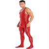 Linjinx Men's Shiny Oil Glossy Body Stocking Footed Dance Tights Night Club Gay Wear Jumpsuits Red X-Large view 4