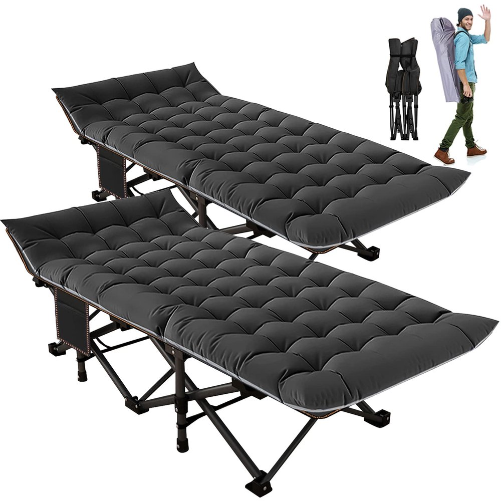 ABORON Heavy-Duty Folding Guest Bed for Adults, 500lb Capacity, Portable Extra Cot with 1242D Double Layer, Ideal for Indoor Guest Stays & Temporary Home Use