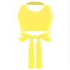 Oyolan Kids Girls Halter Neck Sleeveless Ballet Dance Crop Tops Athletic Sports Fitnesss Tank Top Activewear Yellow 3-4 Years view 1