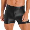 easyforever Mens Shiny Glossy Oily Tight Panties Shorts Trunks Nylon Sheer High Elastic Underwear Black Large view 2