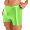 easyforever Mens Shiny Glossy Oily Tight Panties Shorts Trunks Nylon Sheer High Elastic Underwear FluorescentGreen X-Large view 4