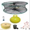 KUFA Sports Foldable Prawn Trap (Stretched Mesh Size:1-1/8") with 400' Rope, Yellow Float, Bait Bag & Harness Combo (PRN58+PHPH5) view 1