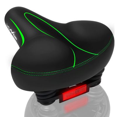 Oversized Bike Seat, Wide Bicycle Seat for Women Men Comfort, Universal Waterproof Bike Saddle Replacement with Safety Reflective Strip for Peloton, Exercise Bikes, Cruiser, City Bikes