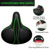 Oversized Bike Seat, Wide Bicycle Seat for Women Men Comfort, Universal Waterproof Bike Saddle Replacement with Safety Reflective Strip for Peloton, Exercise Bikes, Cruiser, City Bikes view 2