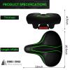 Oversized Bike Seat, Wide Bicycle Seat for Women Men Comfort, Universal Waterproof Bike Saddle Replacement with Safety Reflective Strip for Peloton, Exercise Bikes, Cruiser, City Bikes view 3